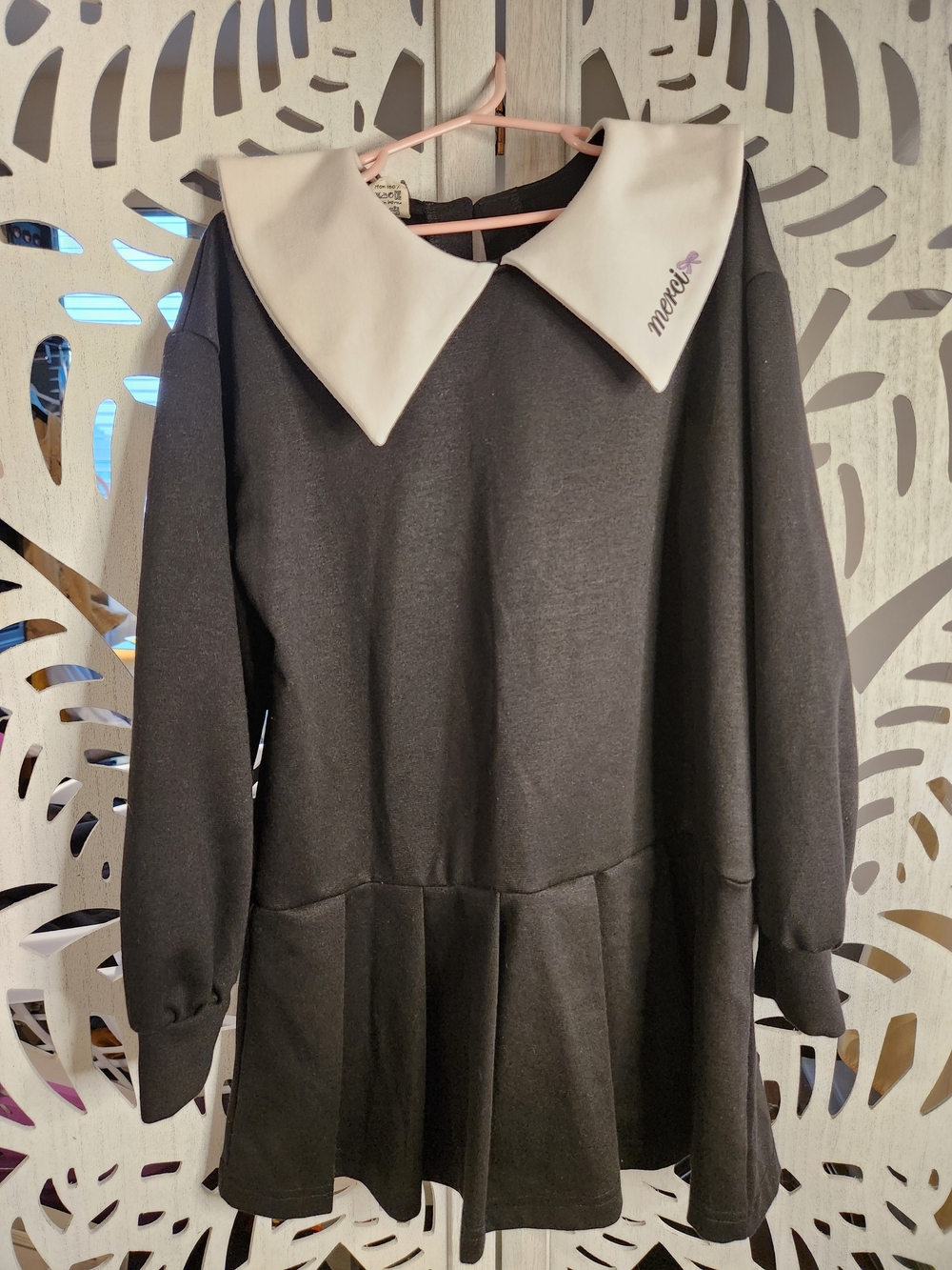 Girls Black Dress with White Contrast Collar by Mexx